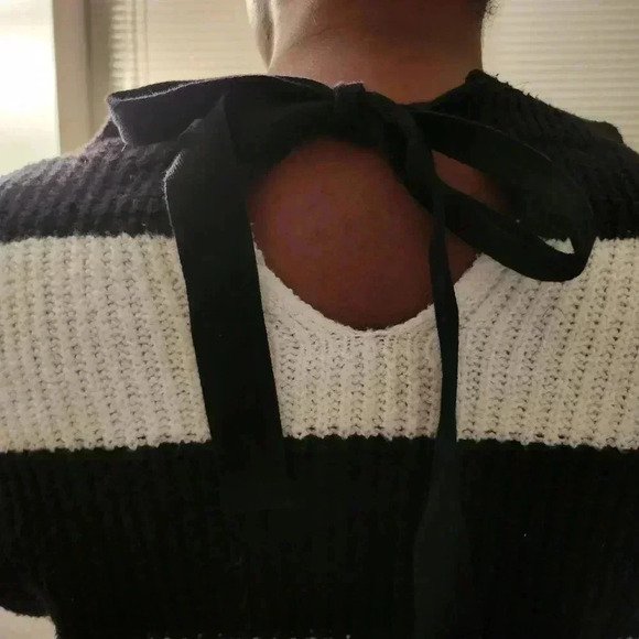 Who Wore What Chunky Black And White sweater - Picture 4 of 10